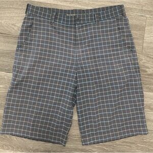 NIKE GOLF Men's Size‎ 33 Gray Check Flat Front Performance Shorts